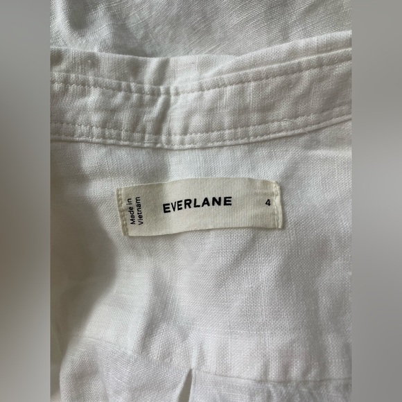 New Everlane Women The Must Have Shirt in Linen White Size 4 - Picture 11 of 13